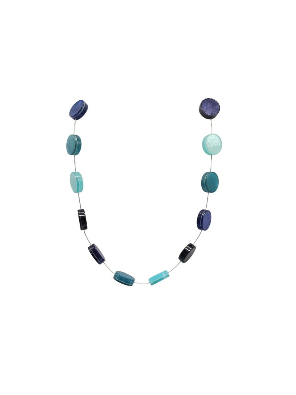 Multicolor Culture Mix Necklace Round Resin Beads Adjustable Chain For Women